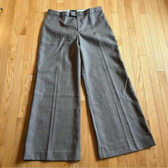 Banana Republic Patterned Pants New Size 14 Wide leg Brown tan - Picture 8 of 11